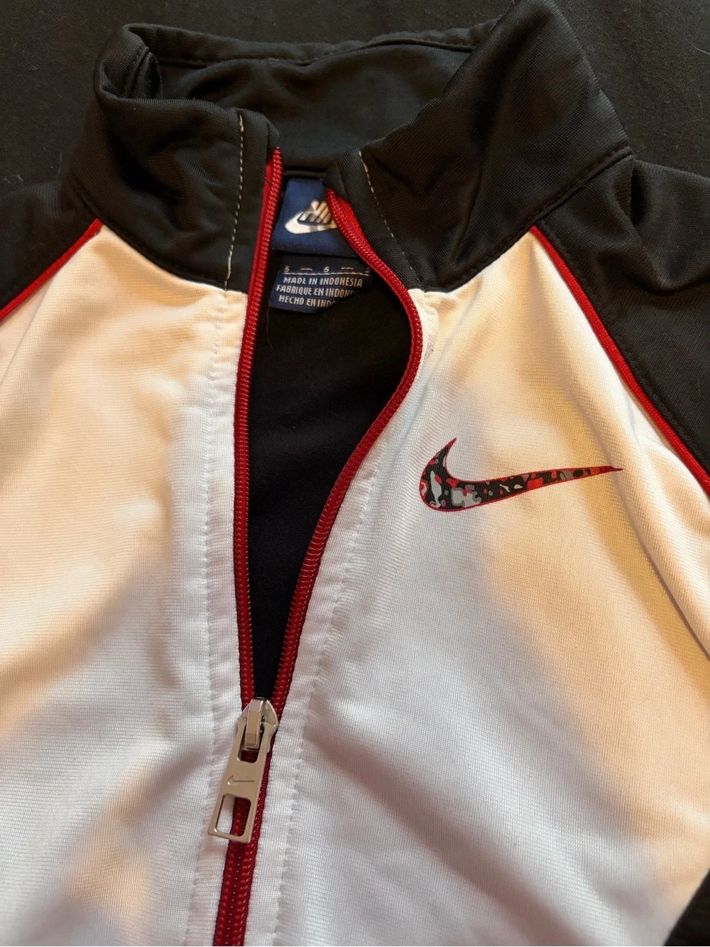 Nike Kid's Black & White Zip-Front Athletic Jacket